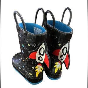 Rocket ship Rain-boots Like New Toddler Sz 7/8